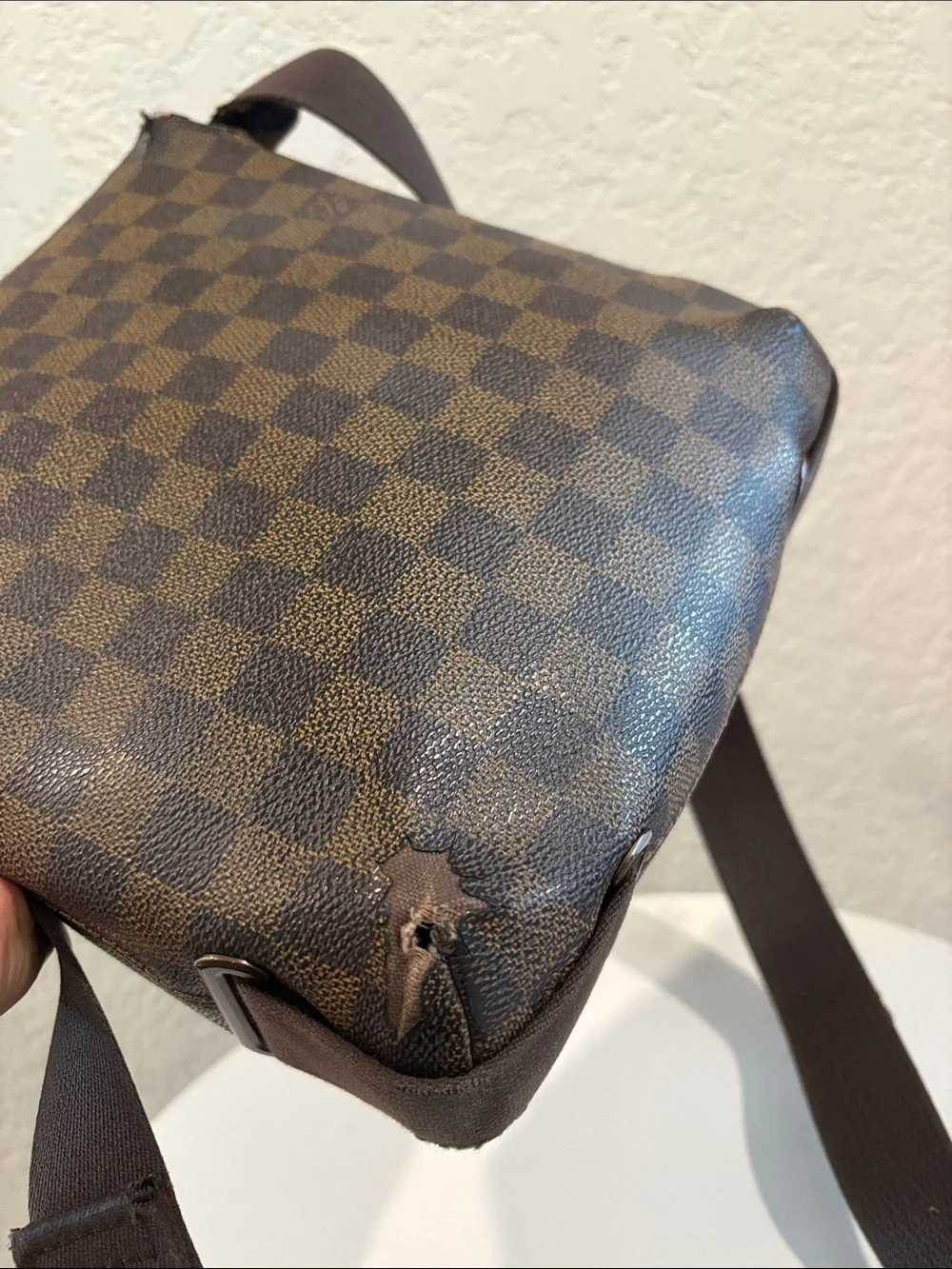 Louis Vuitton Damier Ebene Brown Brooklyn PM Crossbody Bag LV
